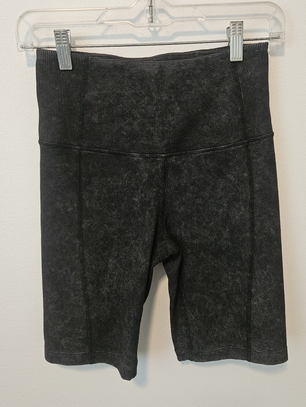 Zella Charcoal Ribbed High-Rise Bike Shorts